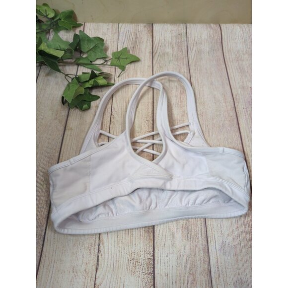 ATHLETA Women's White Sports Bra Cross Back Athletic Size Medium - Picture 3 of 5